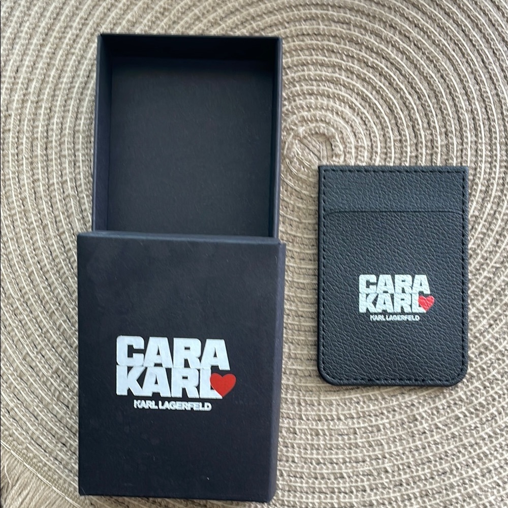 Karl Lagerfeld Black Adhesive Card Holder with Logo